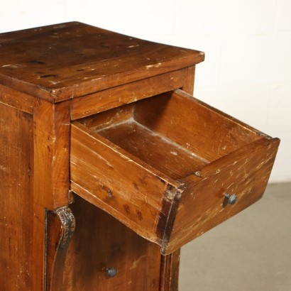 Pair of Restoration Bedside Tables Silver FIr Walnut 19th Century