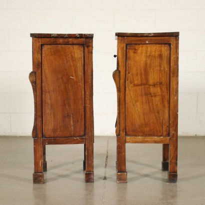 Pair of Restoration Bedside Tables Silver FIr Walnut 19th Century