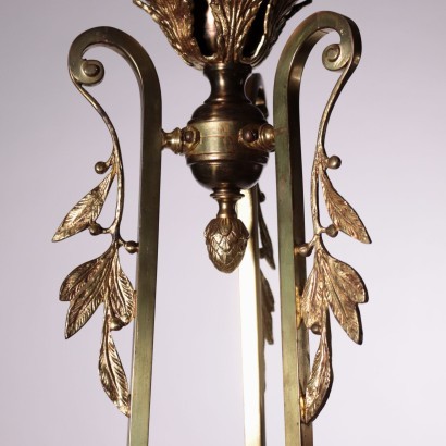 Liberty Chandelier Bronze Glass Italy 20th Century