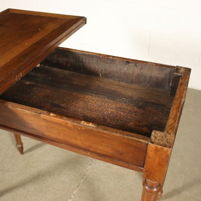 Foldable Game Table Walnut Poplar Italy 19th Century