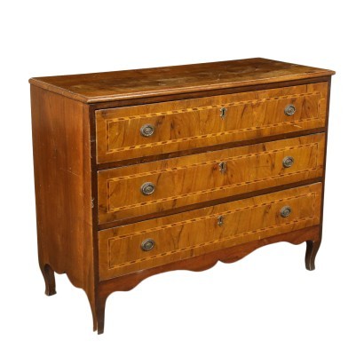 Inlaid Chest of Drawers Walnut Marple Pine Italy 18th Century