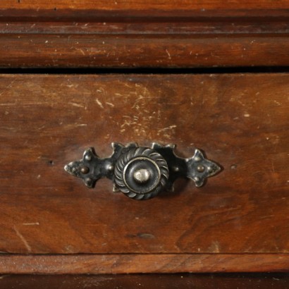 Two-Bodies Cupboard Walnut Silver Fir Italy 18th-19th Century