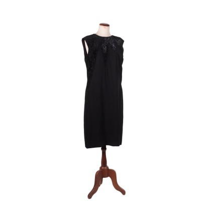 Vintage Black Sheath Dress 1970s