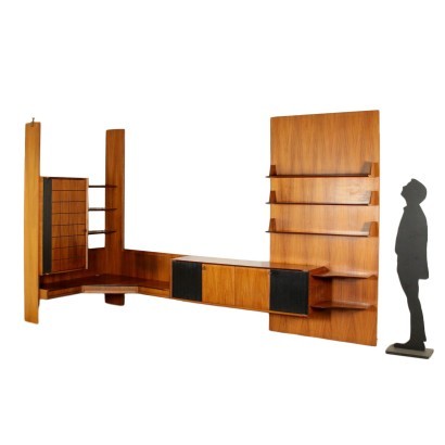 Cabinet Veneered Wood Ebonized Italy 1960s