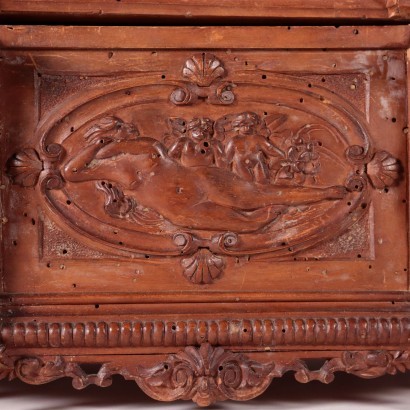 Engraved Box Solid Cherry Italy 19th Century