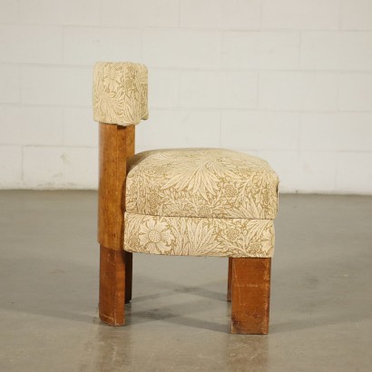 Pair Of Chairs Tuia Burl Veneer Spring Fabric Italy 1920s 1930s