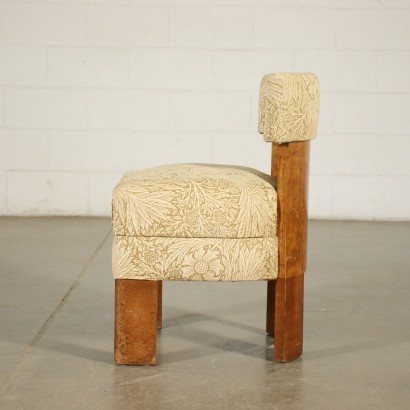 Pair Of Chairs Tuia Burl Veneer Spring Fabric Italy 1920s 1930s