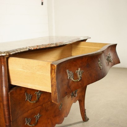 Lombard Rocò Revival Chest of Drawers Sessile Oak Italy 20th Century