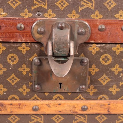 Louis Vuitton Wardrobe Trunk Brass Oil Cloth France 1920s