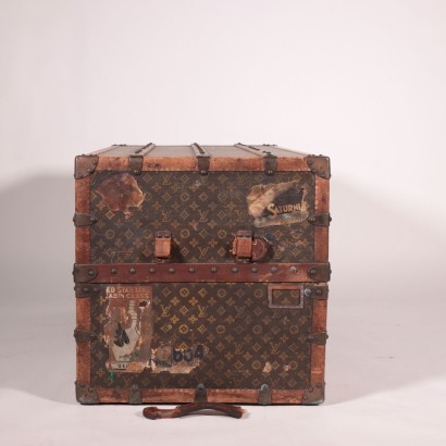 Louis Vuitton Wardrobe Trunk Brass Oil Cloth France 1920s