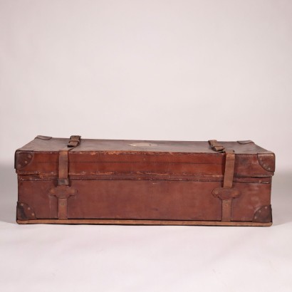 Vintage English Leather Trunk 3 England 1920s