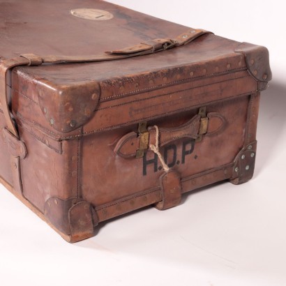 Vintage English Leather Trunk 3 England 1920s