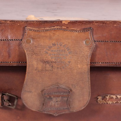 Vintage English Leather Trunk 4 England 1920s