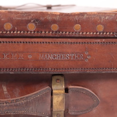 Vintage English Leather Trunk 4 England 1920s