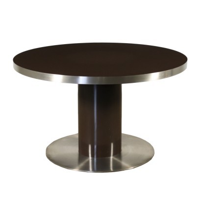 Willy Rizzo Table Lacquered Wood Chromed Metal Italy 1970s