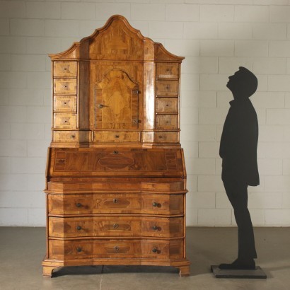 Baroque Drop-Leaf Secretaire Turned Into a Cupboard Italy 18th Century