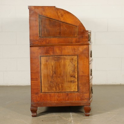 Neo-Classical Drop-Leaf Secretaire Cherry Walnut Maple Trentino 1700