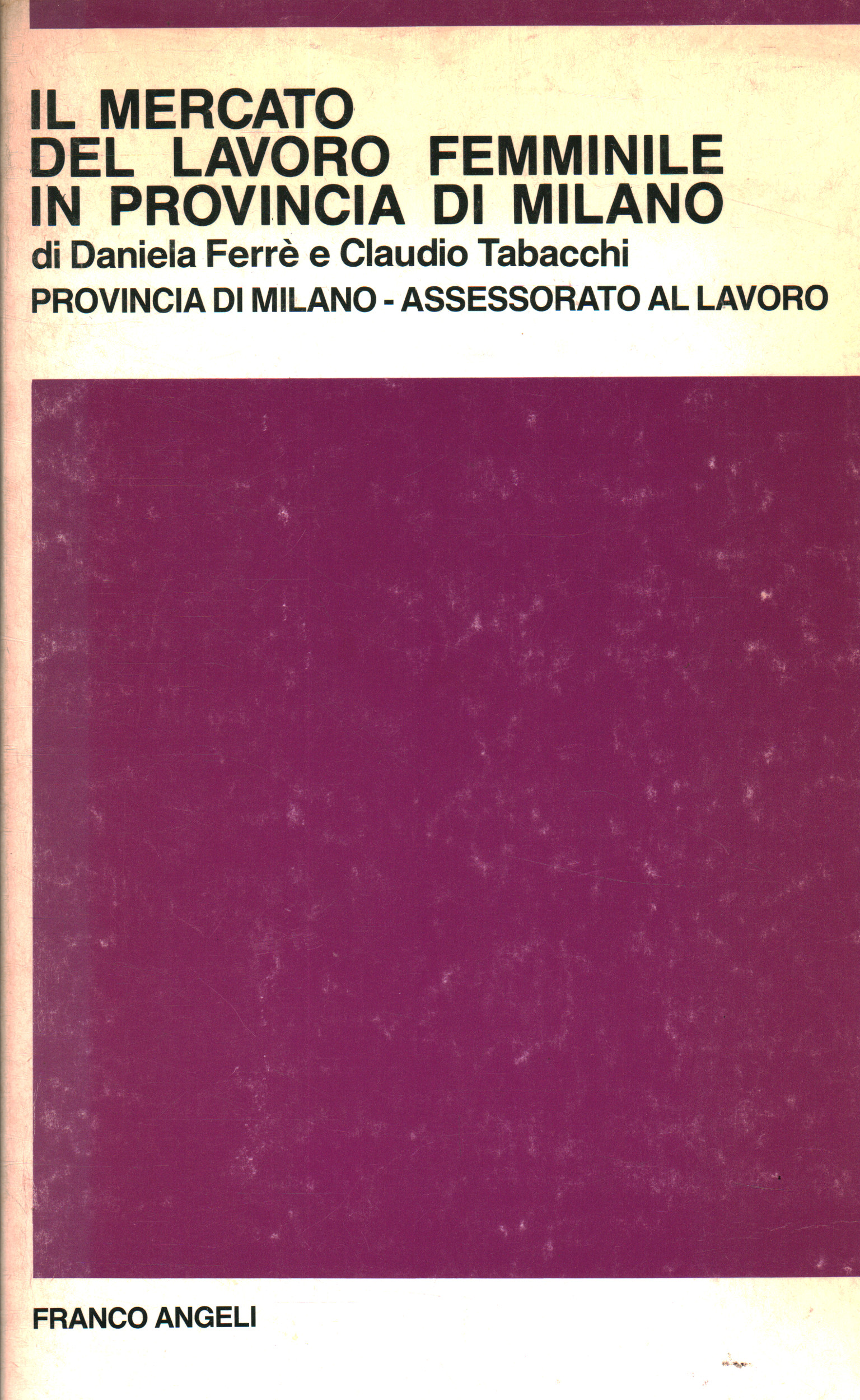 Il mercato del lavoro femminile in provincia di Mi, Daniela Ferrè Claudio Tabacchi