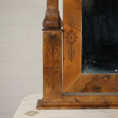 Charles X Console With Mirror Marple Marble Italy 19th Century