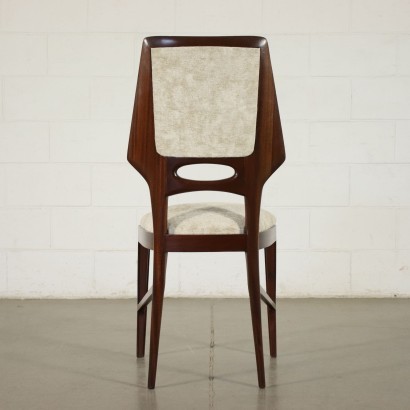 GroupOf Six Chairs Mahogany Velvet Foam Italy 1950s