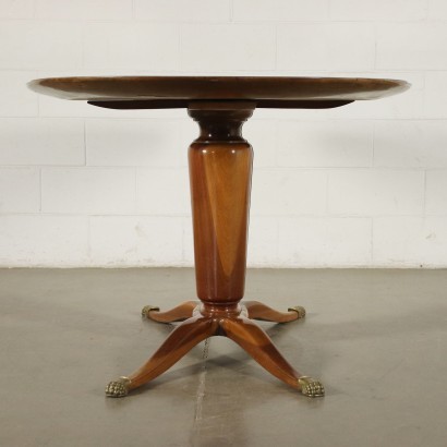 Table Beech Back-Teated Glass Italy 1950s-1970s