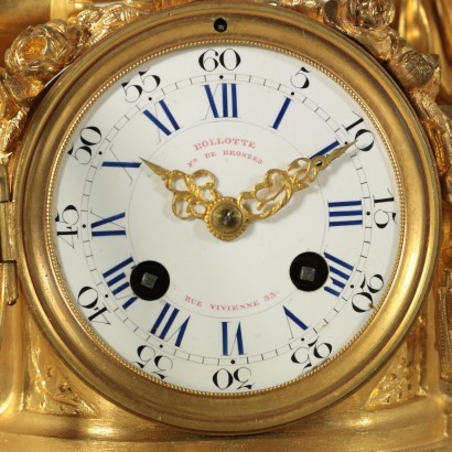 Table Clock Gilded Bronze Porcelain France 19th Century