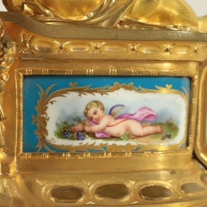 Horloge de Table Napoléon III Bronze Doré Porcelain France Fin du '800