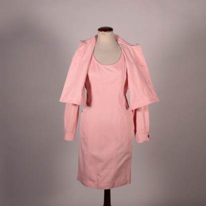 Vintage Ferrè Pink Denim Dress Milan Italy 1980s