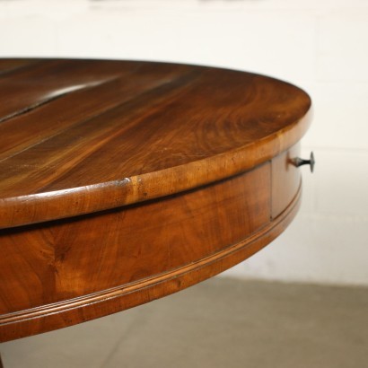 Restoration Table Walnut Slab Italy 19th Century