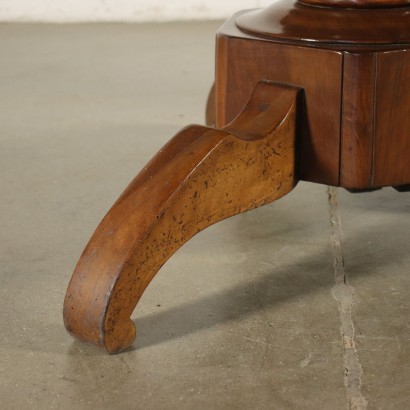 Restoration Table Walnut Slab Italy 19th Century