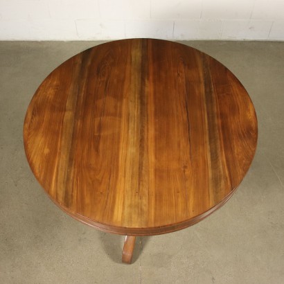 Restoration Table Walnut Slab Italy 19th Century