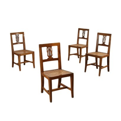 Groupe de quatre chaises Empire