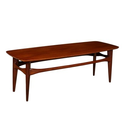 Coffee Table Solid Wood Teak Veneer Italy 1960s