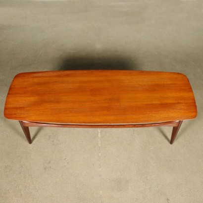 Coffee Table Solid Wood Teak Veneer Italy 1960s