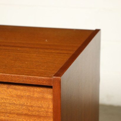 Chest Of Drawers Mahogany Veneer Formica Wood Metal Italy 1960s