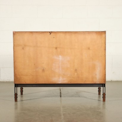 Chest Of Drawers Mahogany Veneer Formica Wood Metal Italy 1960s