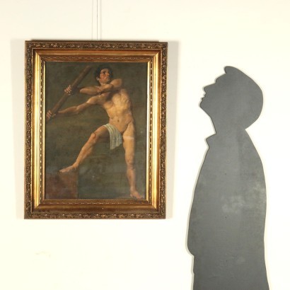 Male Figure Oil On Canvas 19th Century