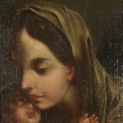 Mary With Child Oil On Canvas 18th Century