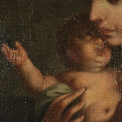 Mary With Child Oil On Canvas 18th Century