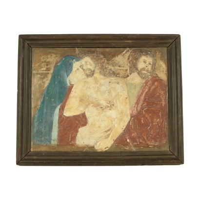 Piété Plaque Copie de Giovanni Bellini Plâtre Italie 19ième Siècle