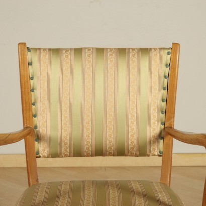 Chair Beech Springs Fabric Italy 1950s Italian Production