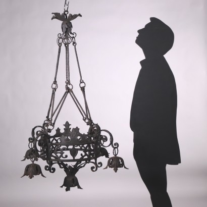 Iron Chandelier Italy 20th Century