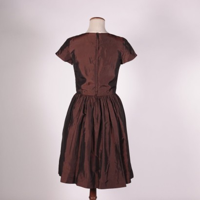 Vintage Kleid Satin Gr. S Italien 1950er