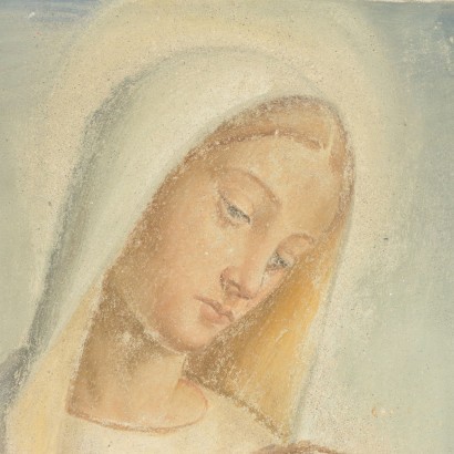 Pietro Cortellezzi Mary With Child Fresco 1930s 1940s