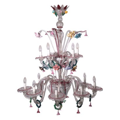 Murano Chandelier Blown Glass Italy 20th Century