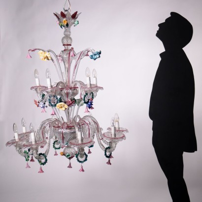 Murano Chandelier Blown Glass Italy 20th Century