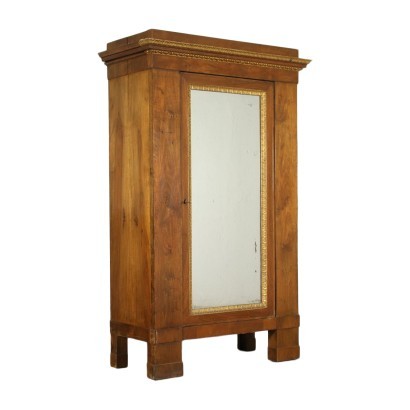 Armoire Empire Noyer Miroir Italie 1ère Quart 19ème Siècle