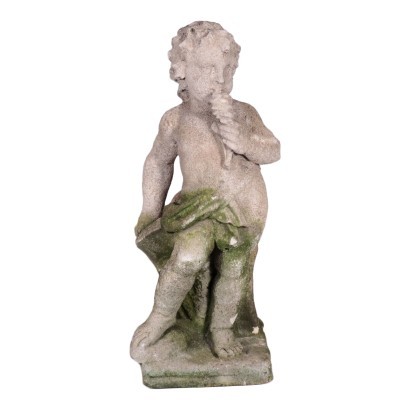 Oustside Sculpture Of A Putto Stone Italy 20th Century