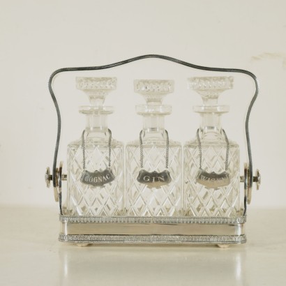 Silver Bottles Holder Milan Italy 1960s