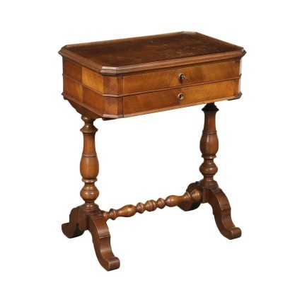 Small Louis Philippe Working Table Walnut Italy 19th Century